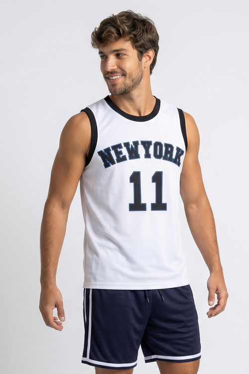 Regata masc esporte machao silk e rib branco