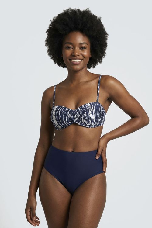 Biquíni Top Feminino Azul Marinho Estampa Abstrata