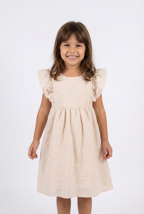 Inf 4/8nas iiv003a vest de algodao borda bege claro