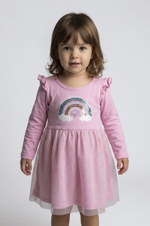 Vestido Infantil Menina Rosa Claro Make a magical wish!!