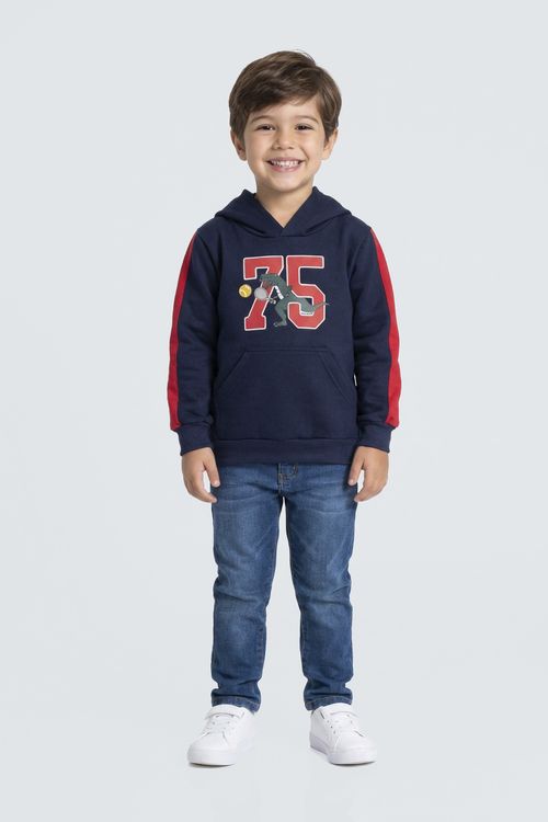 Moletom Infantil Menino Azul Marinho Dino Tenista