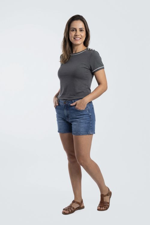 Blusa fem cas m/c rib verde vivo off verde medio