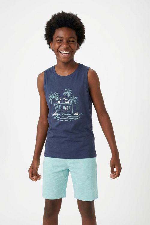 Top malha s/m10/16nos california cdjuvo2 azul escuro