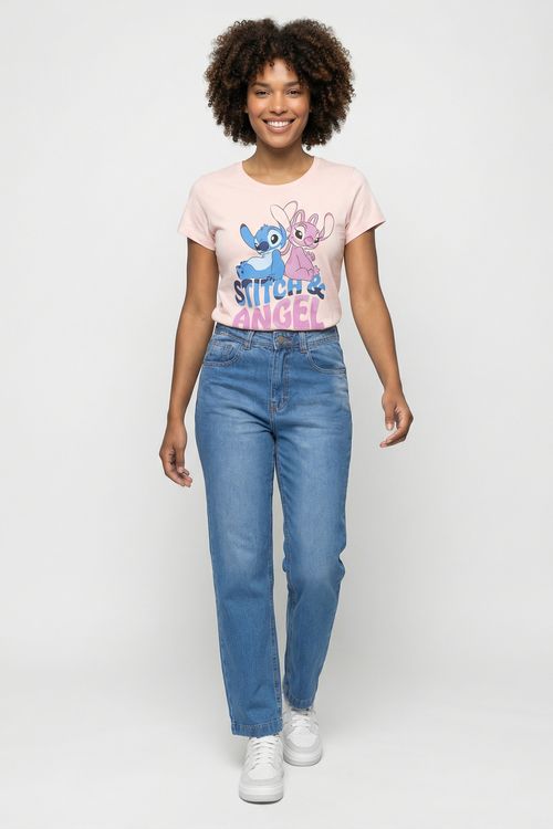 Calça Jeans Reta Feminina Lavagem Clara