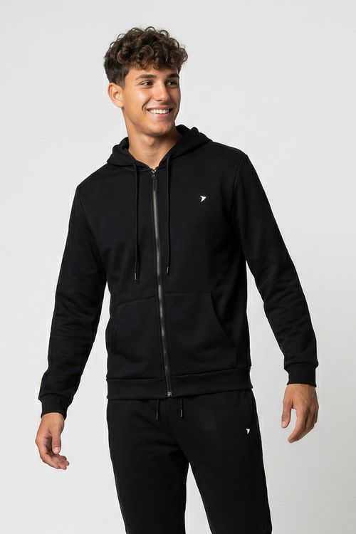 Moletom Masculino Preto Full Zip com Capuz