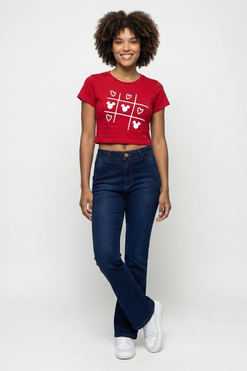 Calca fem cs 222017 jns flare md jeans azul medio