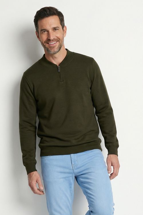 Masc promo mcs019c sueter half ziper vde verde escuro
