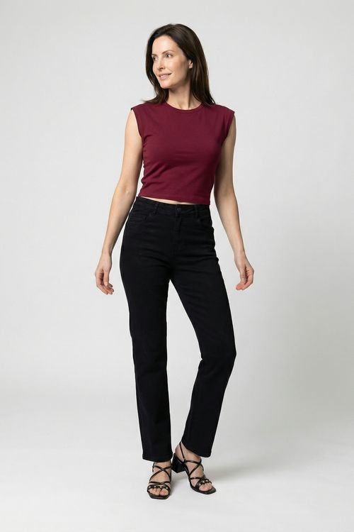 Calça fem mesa6 reta five pock srj preta preto