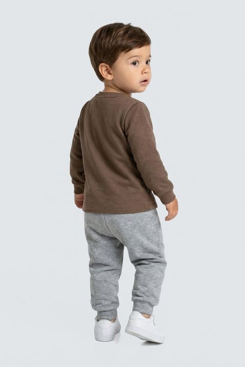 Inteiro malha inv infantil 1/3 nos tigre bege escuro