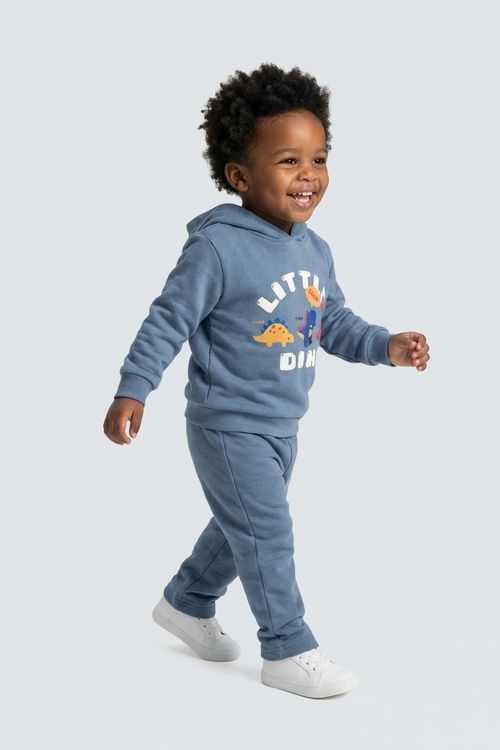 Blusa de Moletom Infantil menino Azul Médio Little Dino