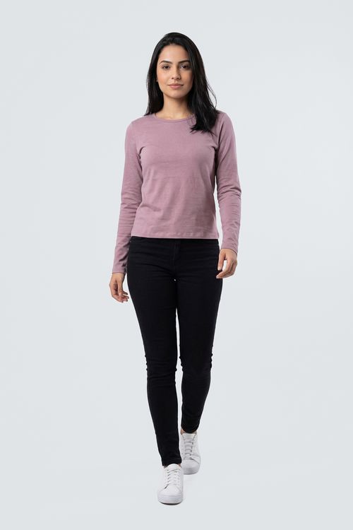 Blusa fem promo m/l basico rosa escuro rosa escuro
