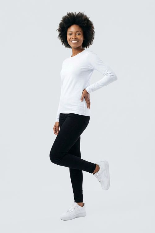 Blusa Manga Longa Feminina Branca Liso
