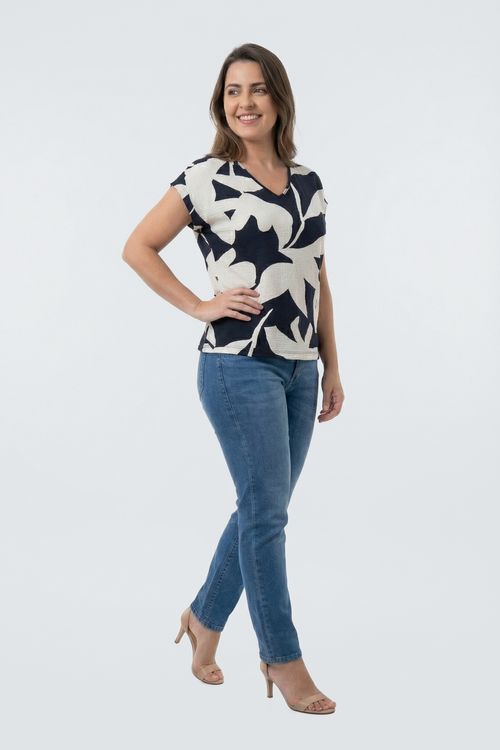 Blusa fem promo fcal428 m/c visco estam estampado