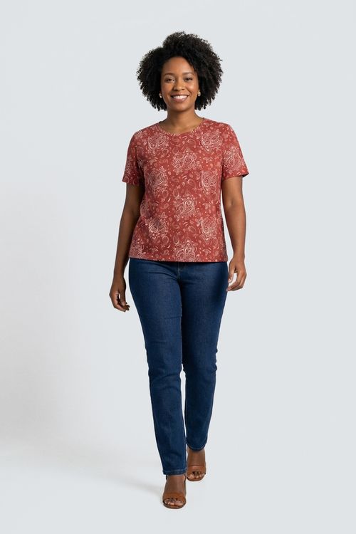 Blusa fem promo fcal430 m/c visco estamp estampado