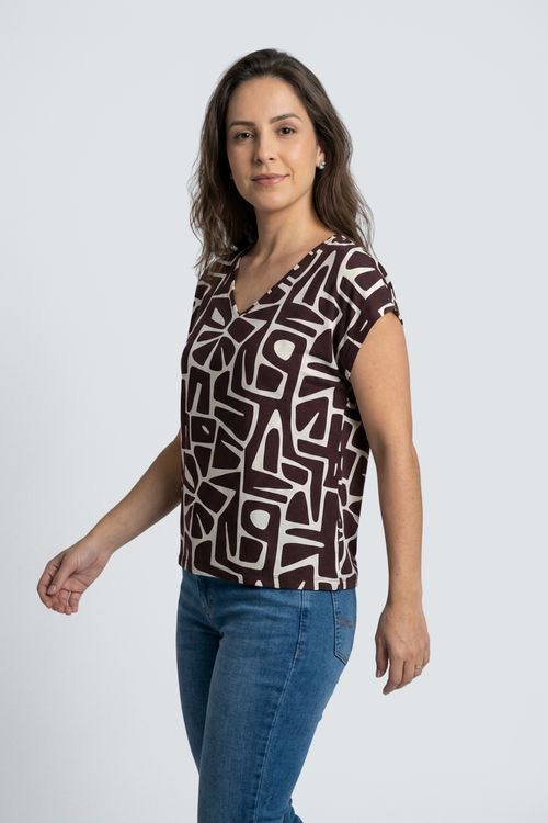 Blusa fem promo fcal429 m/c visco estamp estampado