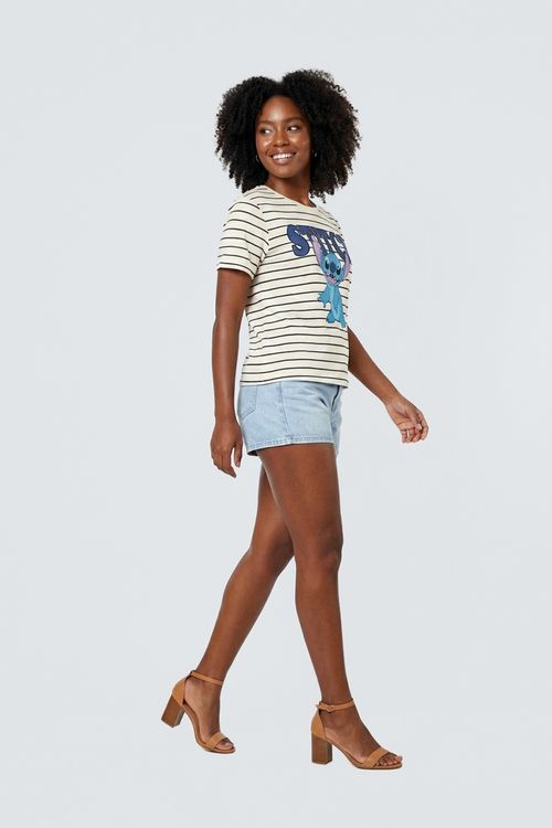 Blusa fem fsh lic m/c stitch listras estampado