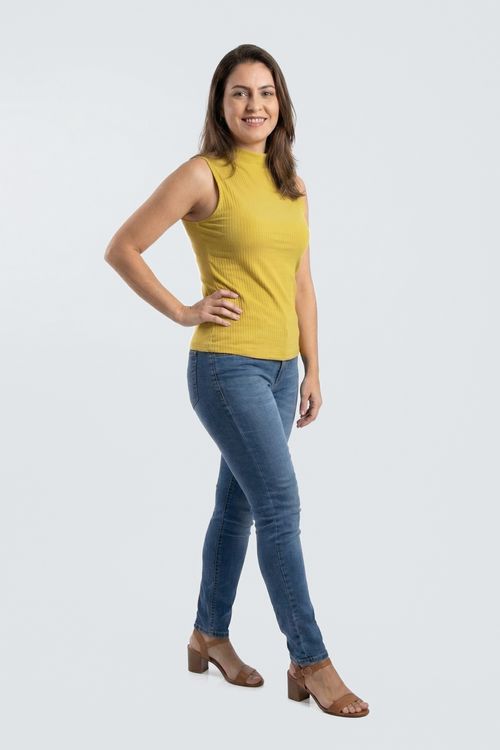 Regata fem city s/m gola alta rib pistac verde claro