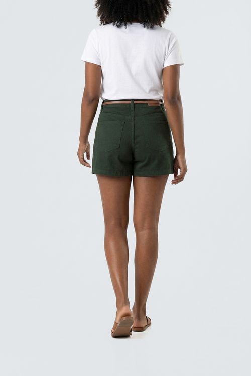 Shorts fem promo 60400k srj c/cinto vd e verde escuro