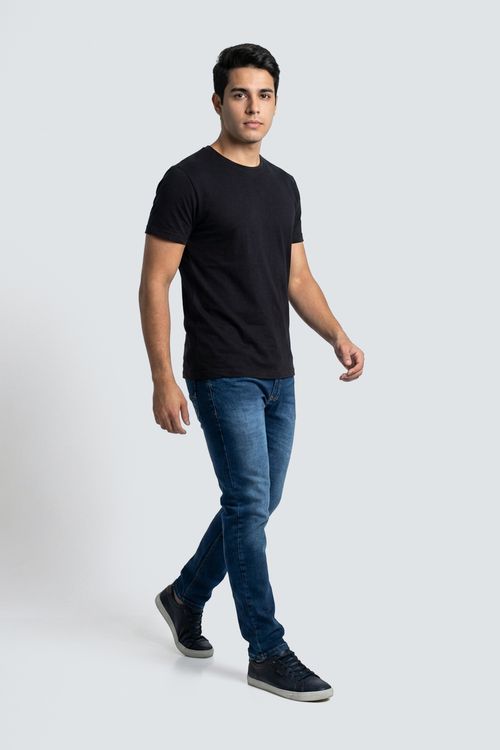 Calça Jeans Slim Fit Masculina Azul Médio Essencial