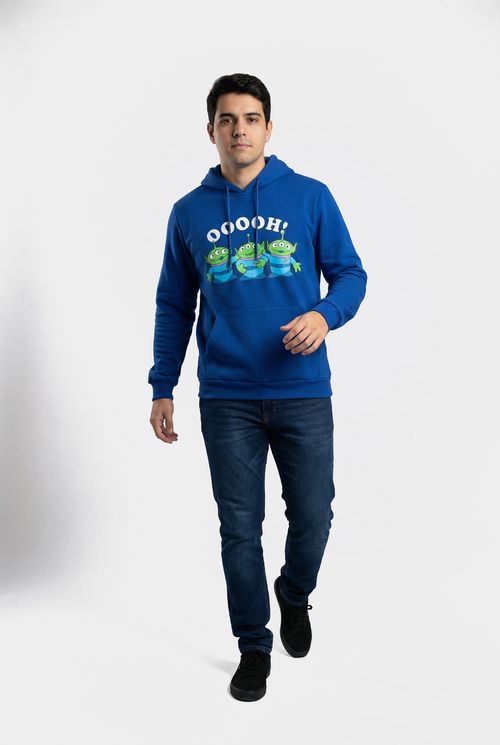 Moletom com Capuz Masculino Azul Toy Story Aliens Ooooh!