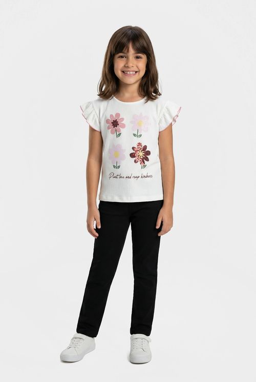 Blusa inf10/16nas text flor paete off white