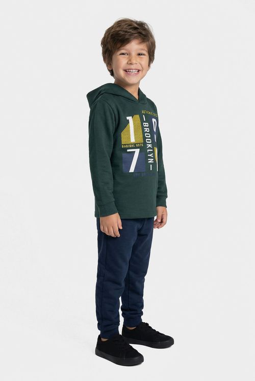 Conj inf 4/8 nos cpz lettering verde esc verde escuro