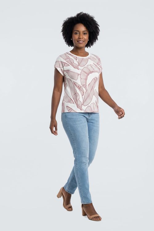 Blusa fem promo fcal432 m/c visco estamp estampado
