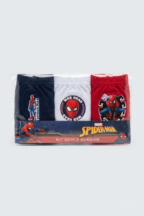 Kit cueca homem aranha 1 - 3x1- tam 12 sortido