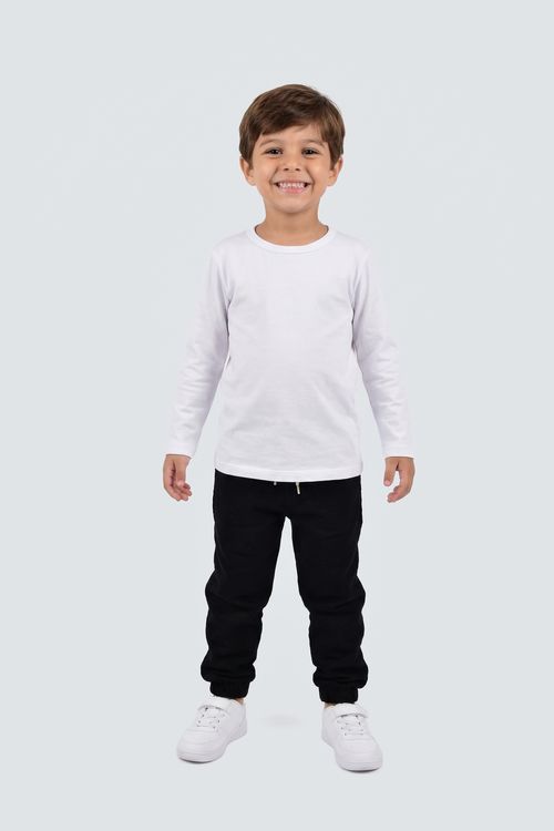 Calça Jogger Estilo Jeans Infantil Preta