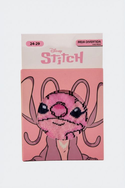 Meia Infantil Menina Rosa Claro para Crianças Disney Angel