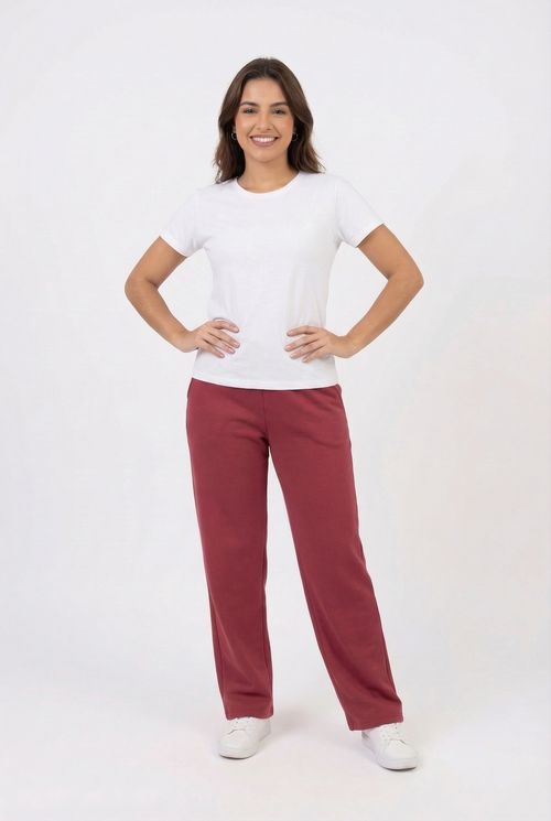 Calça Moletom Feminina Vinho
