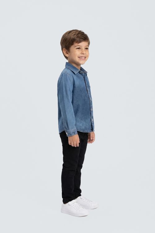 Jaqueta Jeans Infantil Azul Médio