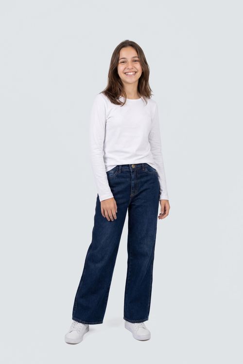 Calça inf10/16nas jeans escuro wide10012 jeans azul escuro
