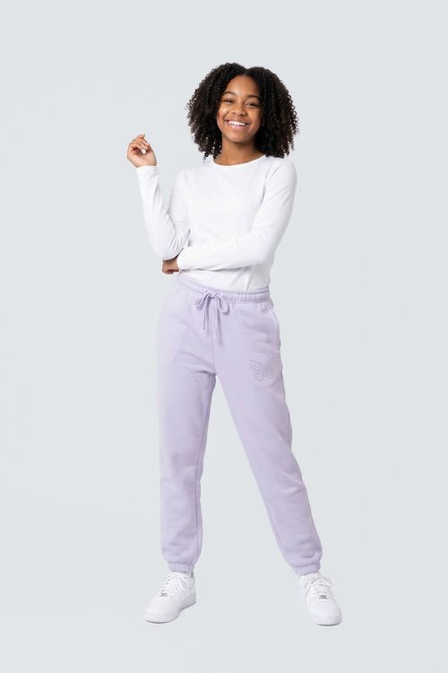 Calça Jogger Infantil Menina Lilás Juvenil Borboleta