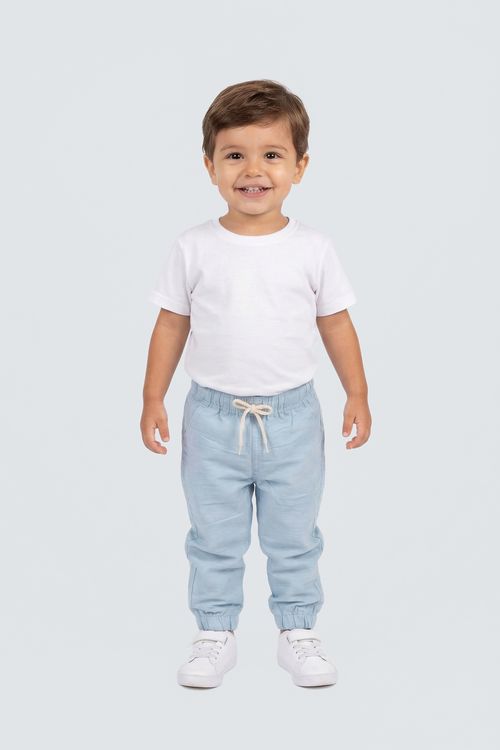 Calça Jogger Infantil Sarja Azul Claro