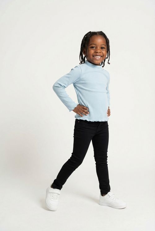 Blusa inf4/8nas rib azul azul claro