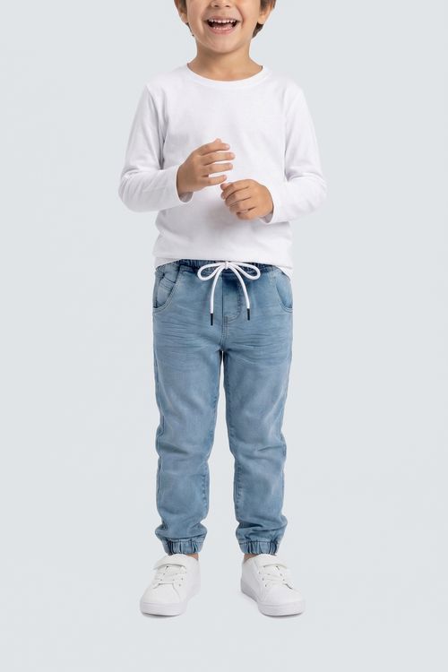 Calça Jeans Jogger Infantil Azul Claro