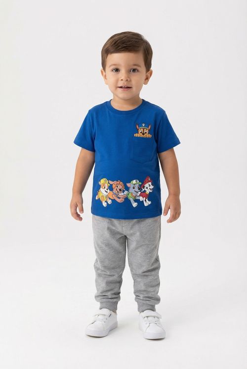 Camiseta Infantil menino Azul Patrulha Canina Chase