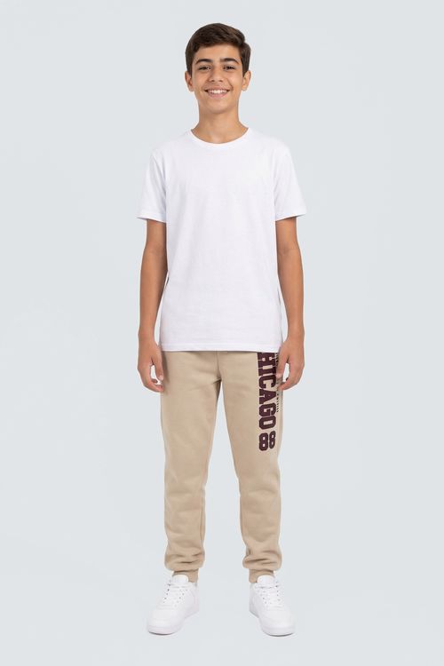 Calça mol 10/16nos liso silk letter bege bege