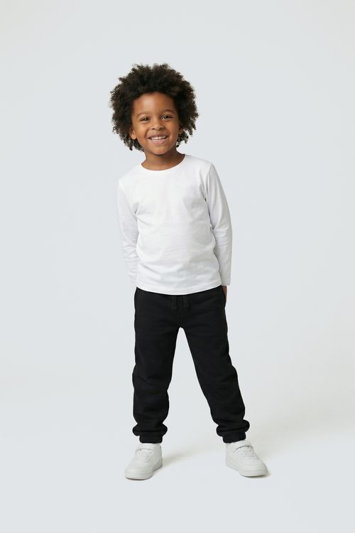 Calça Jogger Infantil de Moletom Preta Lisa