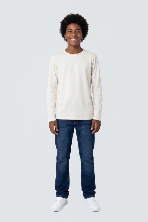Camiseta Manga Longa Infantil Off White Juvenil