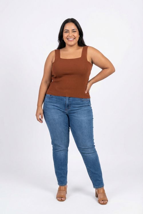 Blusa de Tricot Feminina Caramelo