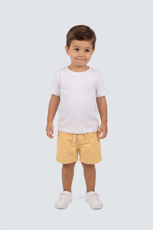 Shorts Infantil Menina Amarelo Manteiga