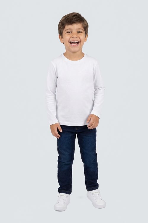 Calça Jeans Reta Infantil Azul Escuro
