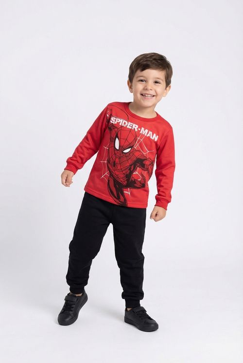Conjunto Infantil Menino Vermelho e Preto Estampa Spider-Man