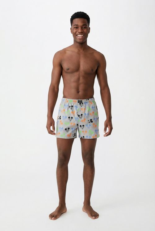 Cueca Samba Canção Masculina Cinza Claro Mickey Colorido