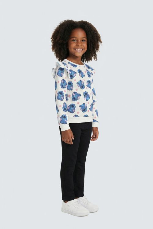 Moletom Infantil Menina Off White Stitch Babados