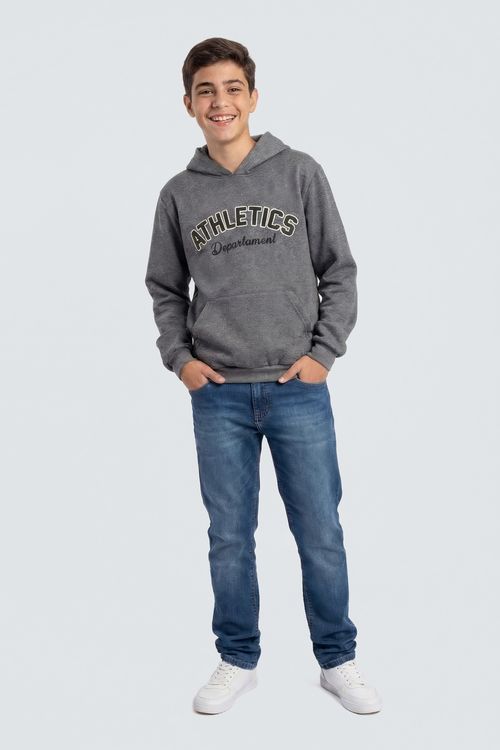 Moletom Masculino Cinza Juvenil Athletics