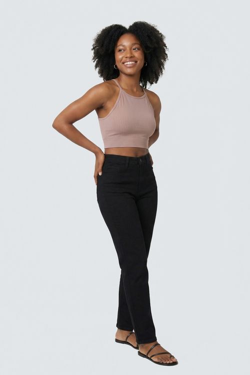 Top Cropped Canelado Feminino Rosa Nude