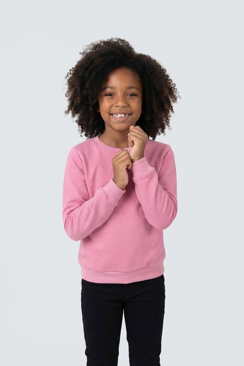 Moletom Infantil Menina Rosa Médio Brilhante